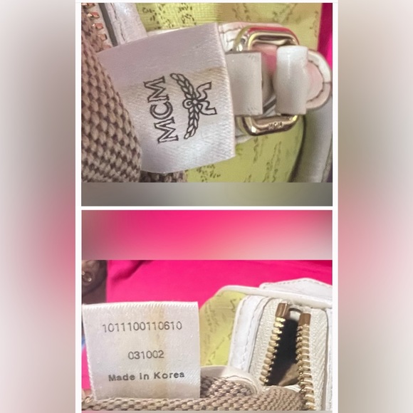 MCM Handbag Boston Speedy Bag Green MCM Leather Visetos Satchel Tote Bags Purses - Picture 9 of 12